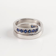 Cartier Paris 18k Sapphire Ring White Gold Size 51