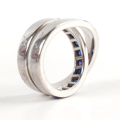 Cartier Paris 18k Sapphire Ring White Gold Size 51
