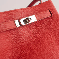 Hermes So Kelly Clemence SHW Capucine Q Square Stamp