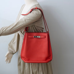 Hermes So Kelly Clemence SHW Capucine Q Square Stamp