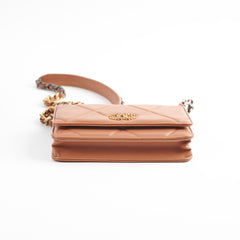 Chanel 19 Wallet On Chain WOC Caramel