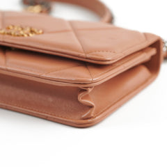Chanel 19 Wallet On Chain WOC Caramel