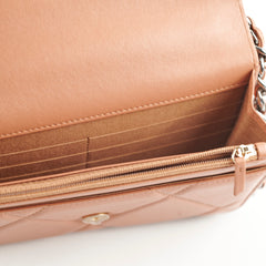 Chanel 19 Wallet On Chain WOC Caramel