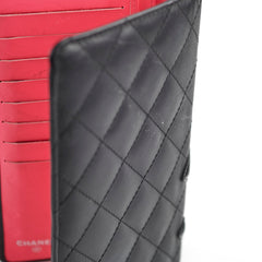 Chanel Cambon Long Flap Wallet Calfskin Black/Pink