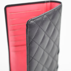 Chanel Cambon Long Flap Wallet Calfskin Black/Pink