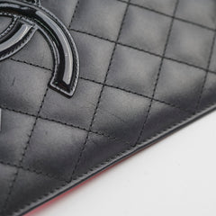 Chanel Cambon Long Flap Wallet Calfskin Black/Pink