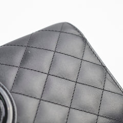 Chanel Cambon Long Flap Wallet Calfskin Black/Pink