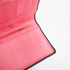 Chanel Cambon Long Flap Wallet Calfskin Black/Pink