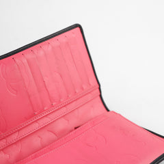 Chanel Cambon Long Flap Wallet Calfskin Black/Pink