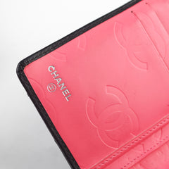 Chanel Cambon Long Flap Wallet Calfskin Black/Pink