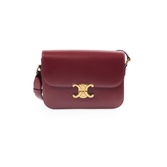 Celine Medium Triomphe Shiny Calfskin Burgundy