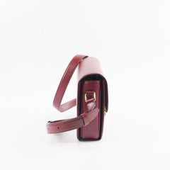 Celine Medium Triomphe Shiny Calfskin Burgundy