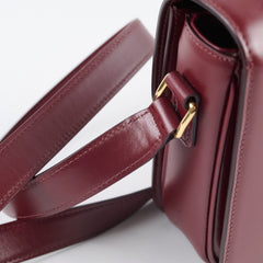 Celine Medium Triomphe Shiny Calfskin Burgundy