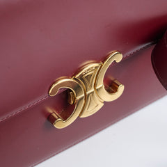 Celine Medium Triomphe Shiny Calfskin Burgundy