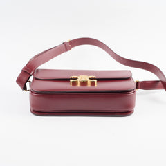 Celine Medium Triomphe Shiny Calfskin Burgundy