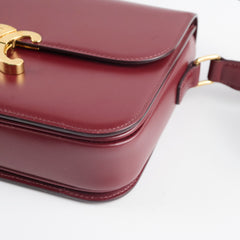 Celine Medium Triomphe Shiny Calfskin Burgundy