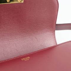 Celine Medium Triomphe Shiny Calfskin Burgundy