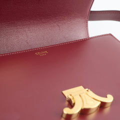 Celine Medium Triomphe Shiny Calfskin Burgundy