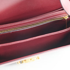 Celine Medium Triomphe Shiny Calfskin Burgundy