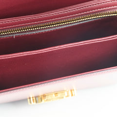 Celine Medium Triomphe Shiny Calfskin Burgundy