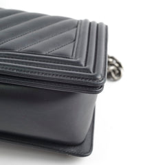 Chanel Old Medium Boy Chevron Lambskin Black