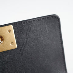 Chanel Boy Top Handle Small Black Lambskin Microchip