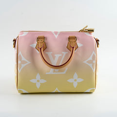 Louis Vuitton Speedy 25 Bandoulisere Bag By The Pool Monogram Giant Pink/Yellow