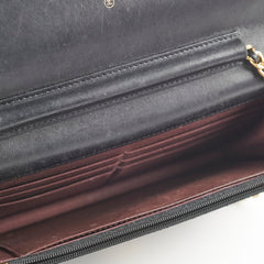 Chanel Lambskin Black Wallet On Chain WOC Gold