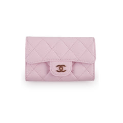 Chanel Caviar Flap Card Holder Baby Pink 32 Series