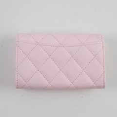 Chanel Caviar Flap Card Holder Baby Pink 32 Series