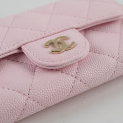 Chanel Caviar Flap Card Holder Baby Pink 32 Series