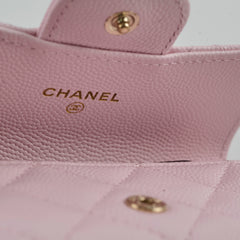 Chanel Caviar Flap Card Holder Baby Pink 32 Series