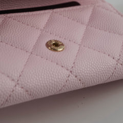 Chanel Caviar Flap Card Holder Baby Pink 32 Series