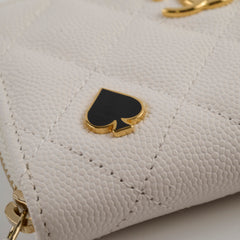 Chanel Caviar Enamel Coco Casino Zippy Card Holder White