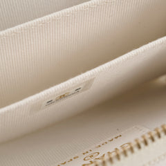 Chanel Caviar Enamel Coco Casino Zippy Card Holder White