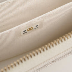 Chanel Caviar Enamel Coco Casino Zippy Card Holder White