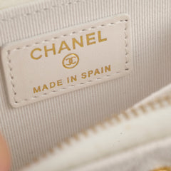 Chanel Caviar Enamel Coco Casino Zippy Card Holder White