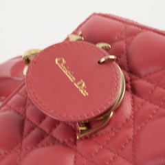Christian Dior Small Lambskin Lady Dior Dark Pink