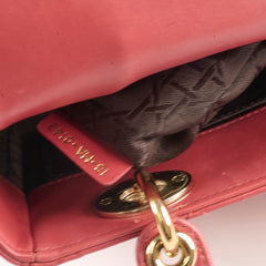 Christian Dior Small Lambskin Lady Dior Dark Pink