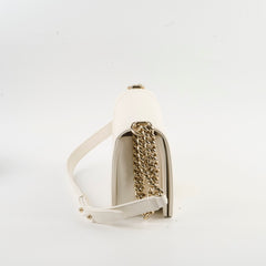 Chanel Boy Old Medium White Caviar (microchip)