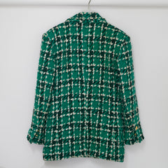 Chanel Green Tweed Jacket Size 40