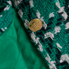 Chanel Green Tweed Jacket Size 40