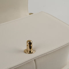 Chanel Boy Old Medium White Caviar (microchip)