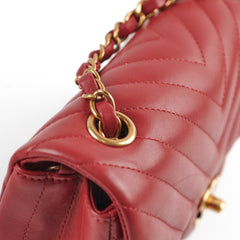 Chanel Mini Rectangular Chevron Lambskin Red 21 Series