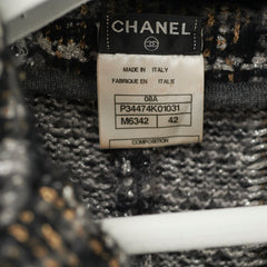 Chanel Grey Knit Coat Size 42