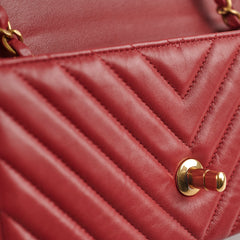 Chanel Mini Rectangular Chevron Lambskin Red 21 Series