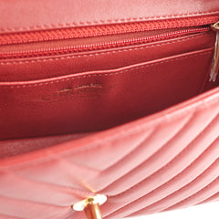 Chanel Mini Rectangular Chevron Lambskin Red 21 Series