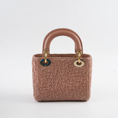 Christian Dior Lambskin Gathered Mini Lady Dior Pink