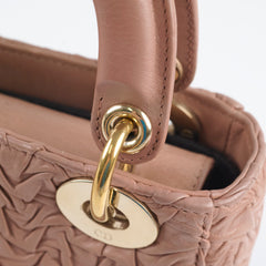 Christian Dior Lambskin Gathered Mini Lady Dior Pink