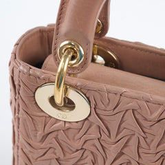 Christian Dior Lambskin Gathered Mini Lady Dior Pink